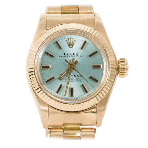 rolex gold watch with blue dial|rolex with tiffany blue dial.